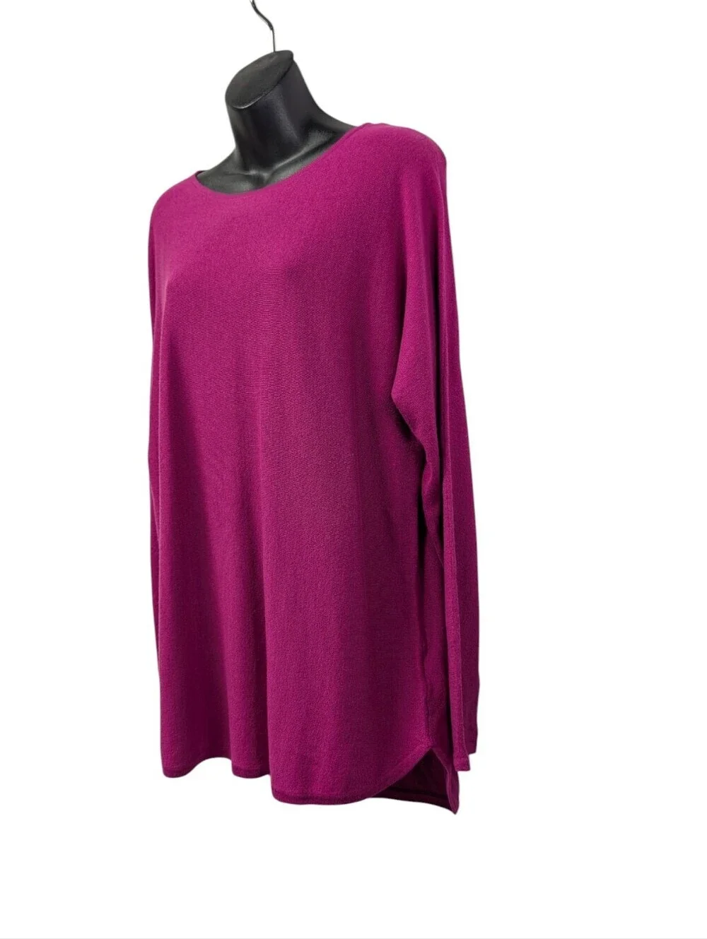 Michael Kors Magenta Pink Knit Sweater Long Sleeve Boat Neck Size L Pullover